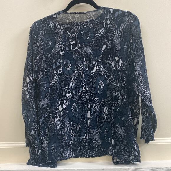 Alberto Makali women’s XL Black and White floral print 2 piece set top - Picture 4 of 4